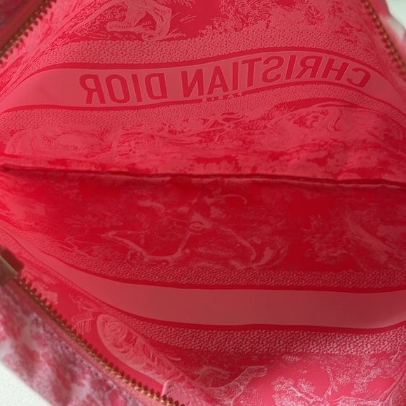 Dioriviera Dior l Toile De Jouy Travel Zipped Pouch Candy Pink Technical Fabric - Picture 6 of 12